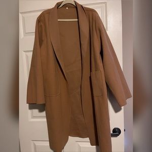 Longline with pockets trench coat (5X) Shein